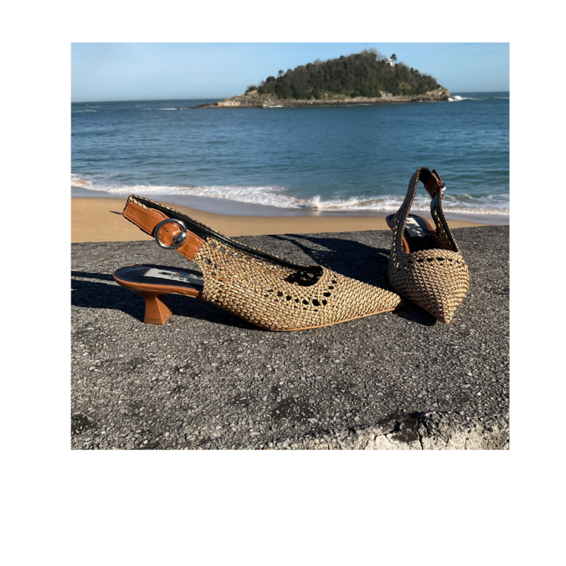 Cati  Zapato Tejido Cuero