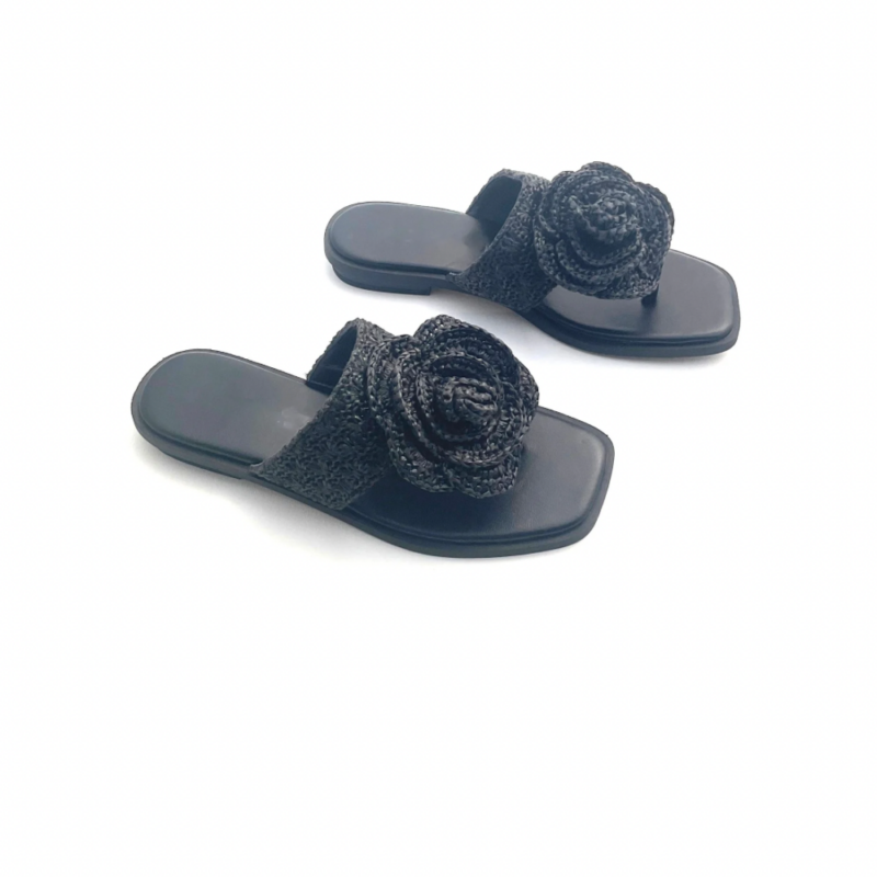 Astra Sandalia Flor Negra