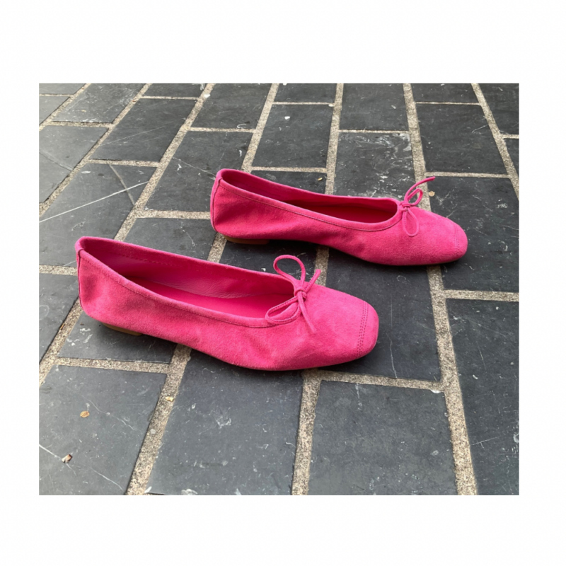Bailarina piel Ante Fucsia