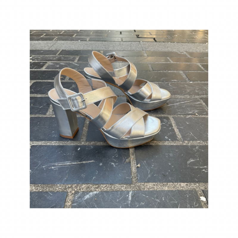 Gamma Sandalia Plataforma Plata