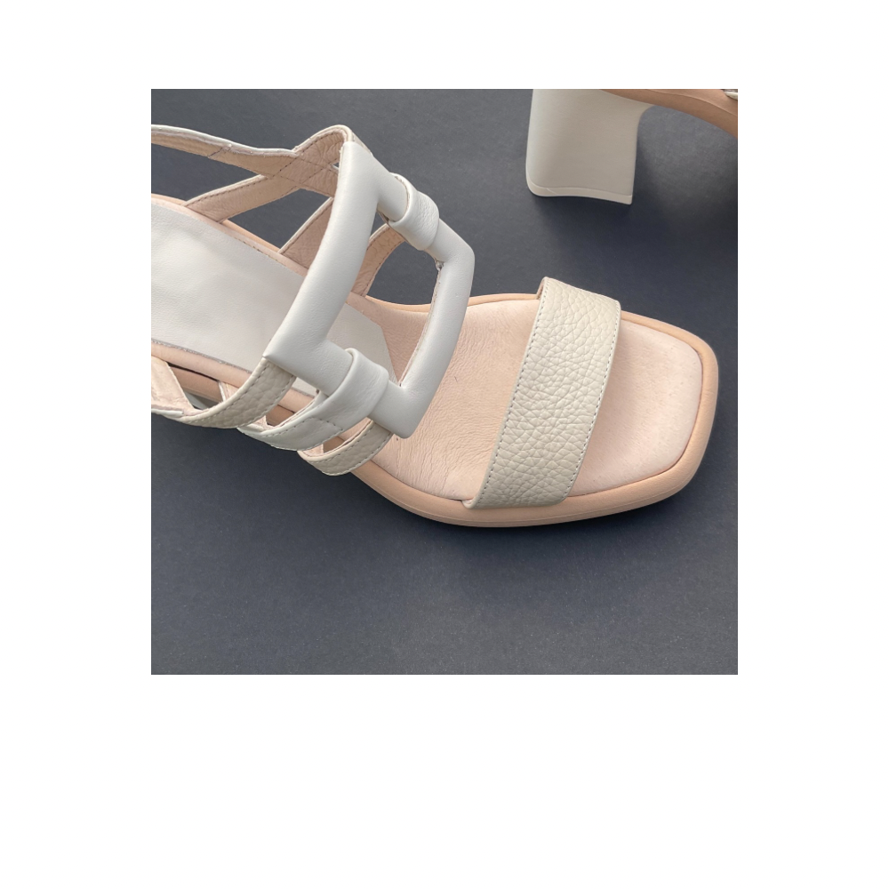 Bosco Sandalia Tacón Blanca - Imagen 2